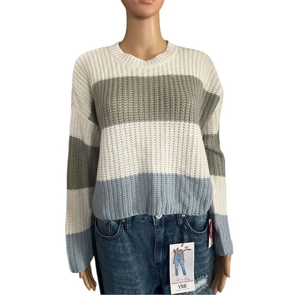 Moon & Madison Sweaters - Moon & Madison Women's XS Striped oversized Sweater Multicolor
